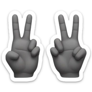 The two hands close side by side with just the middle and index fingers raised sticker