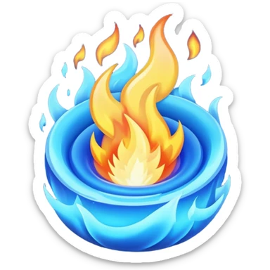 Blue fire copy and paste sticker