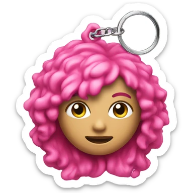 keychain with pink keychain sticker