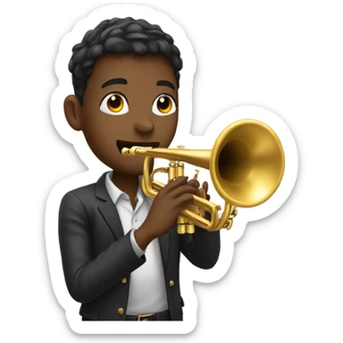 Boy with trumpet sticker