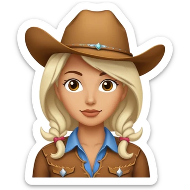 A cowgirl with blank hair  sticker