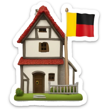 house with a horse and a belgium flag sticker