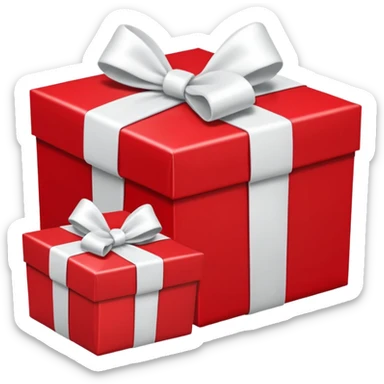 red gift boxes with white bows sticker