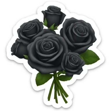 Black rose bouquet sticker