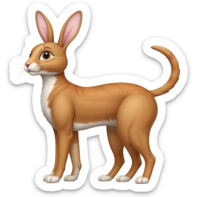 Long Nose Breed Dog. Rabbit Ears. Cat Arms Legs Torso Tail Anthropomorphic Fusion Hybrid (Character OC) sticker