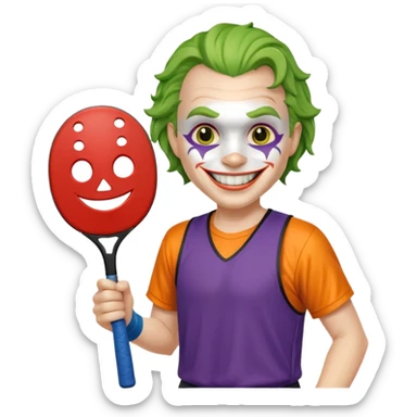 joker playing pickleball sticker