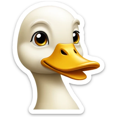 White and beige duck sticker