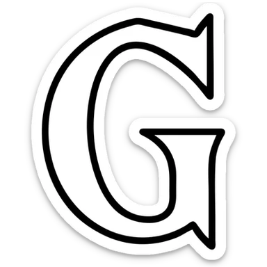 icon featuring the letter G in LifeCraft Font style, bold, stylized, clean and readable sticker