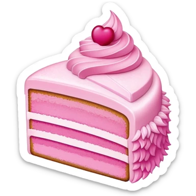 Pink cake slice sticker