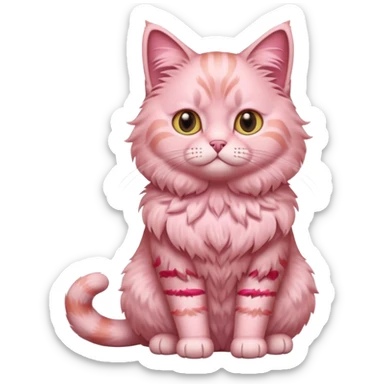 full body of Brishtish pink cat sticker