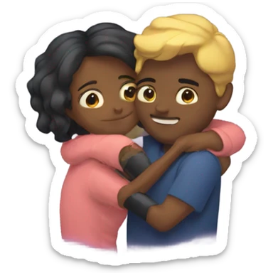 bf and gf hugging sticker