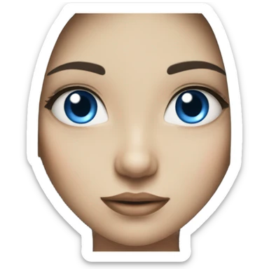 White & blue hair, blue eyes, girl sticker