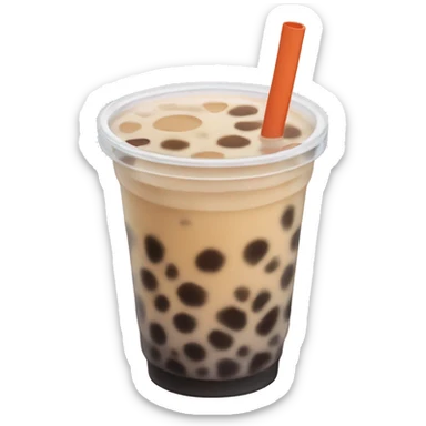 Realistic boba tea sticker