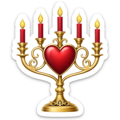 heart with gothic candelabra sticker