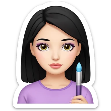 latina black hair cute pastel colors skin care sticker