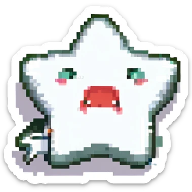 A 100 x 100 pixel emoji representing applause, with a star-shaped mouth that includes a zipper, based on the attached image. The star should be creatively shaped to convey the action of clapping. sticker