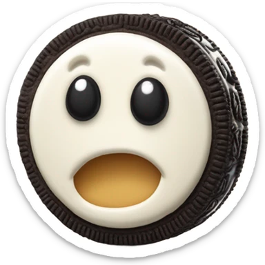 An Oreo sneezing out vanilla filling sticker