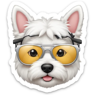 Westie Dog with cool glasses sticker