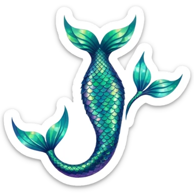 green aqua coloured siren mermaid tail only sticker