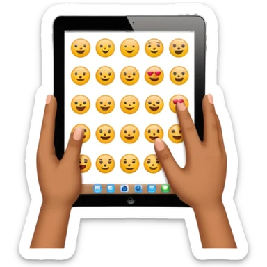 Hands holdholding ipad like emjis sticker