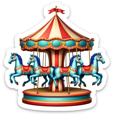 Vintage circus carousel sticker