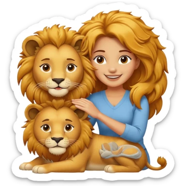 Gata masajeando a leon sticker