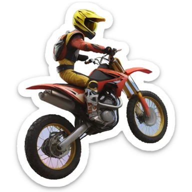 A dirtbike come to the sky sticker