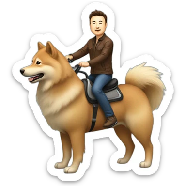 elon musk riding young eurasier sticker