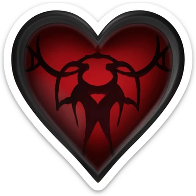Gothic black and red heart sticker