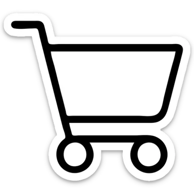 minimalist logo of a shopping cart sticker