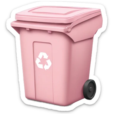 large realistic pastel pink recycle bin with lid closed sticker