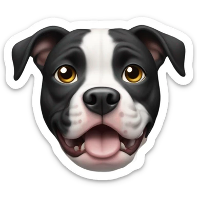 Scared black and whit pit bull  sticker