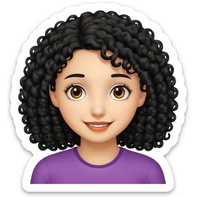 Menina de cabelo cacheado preto e grande  sticker