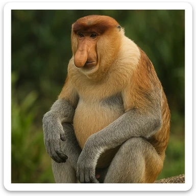 proboscis monkey, natural pose, realistic style sticker