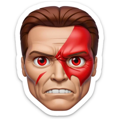 half face metal Terminator Arnold Schwarzenegger Red eyed  sticker