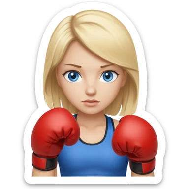 Rubia de ojos azules boxeo sticker