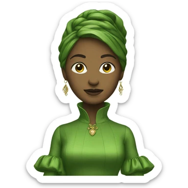 Green renaissance dress sticker