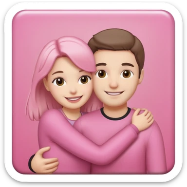 pink polaroid photo of a couple sticker