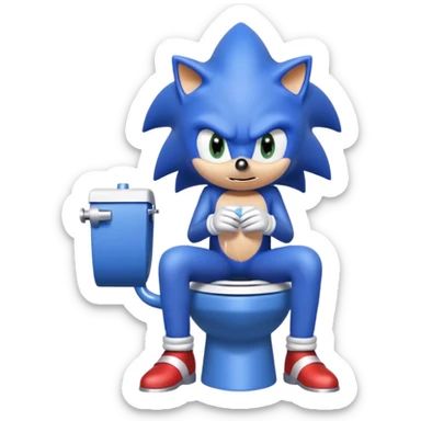 Sonic on toilet sticker