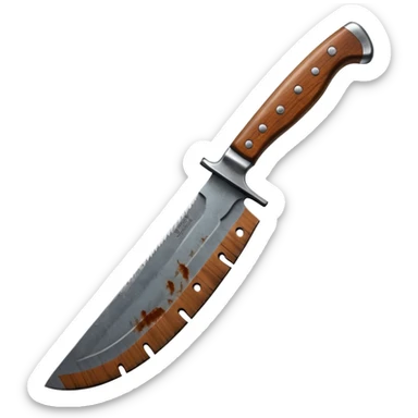 a big machete from the Friday the 13th movie sticker
