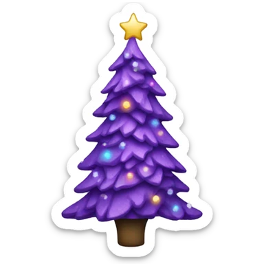 purple christmas tree  sticker