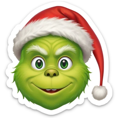 The Grinch with a Santa hat emoji sticker