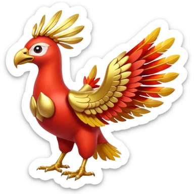 Pokemon red and green legendary Ho-Oh sticker