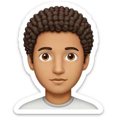 Latino man with very short curly hair sticker