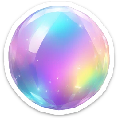 Iridescent pastel Rainbow crystal sphere sticker