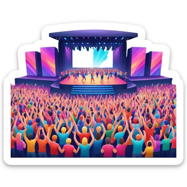 electronic music festival stage from air sticker