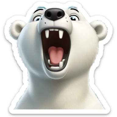 Cute polar bear roaring sticker