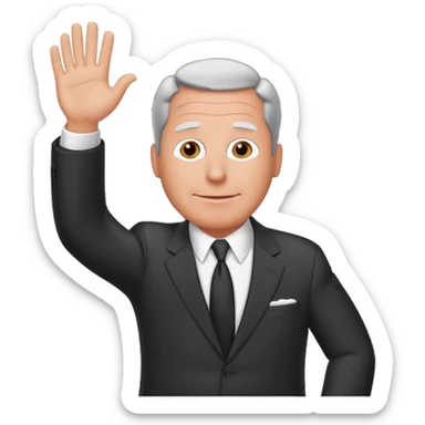 Create an emoji of Epstein waving to the camera in Family Guy style sticker