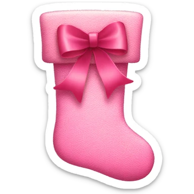 Pink Christmas stocking with bow sticker