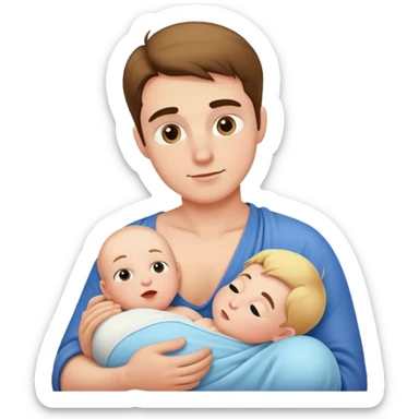 man breastfeeding sticker